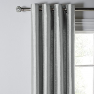 Habitat Faux Silk Fully Lined Eyelet Curtains - Dove Grey