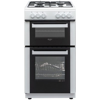 Bush BGC50DW 50cm Double Oven Gas Cooker - White