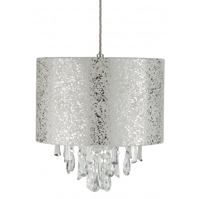 Argos Home Silver Suede Beaded Drum Lampshade - 30cm