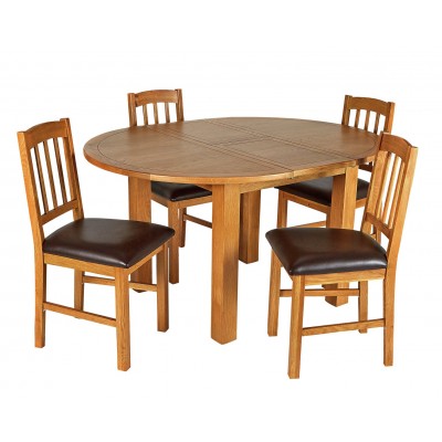 Argos Home Ashwell Oak Veneer Extending Table & 4 Chairs
