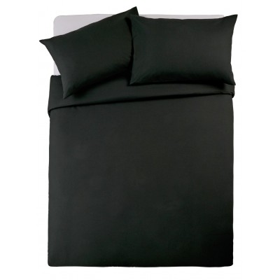 Habitat Easycare Plain Black Bedding Set - Double