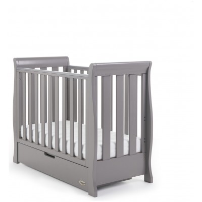 Obaby Stamford Space Saver Cot & Sprung Mattress Taupe Grey