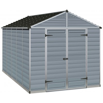 Palram Skylight Plastic 8 x 12ft Shed - Dark Grey