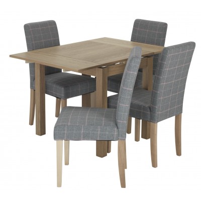 Argos Home Clifton Oak Extending Table & 4 Chairs - Pink