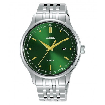 LORUS M GREEN D GOLD 3HAND ST BLET WATCH