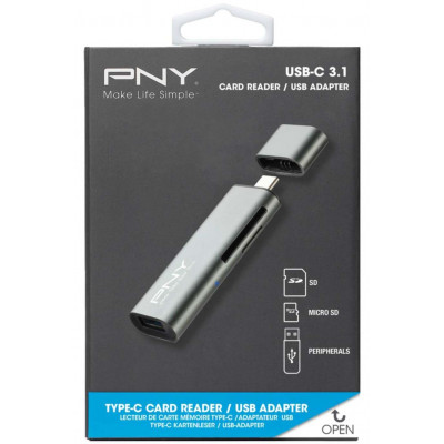 PNY 3 Port USB-C Card Reader & Adapter