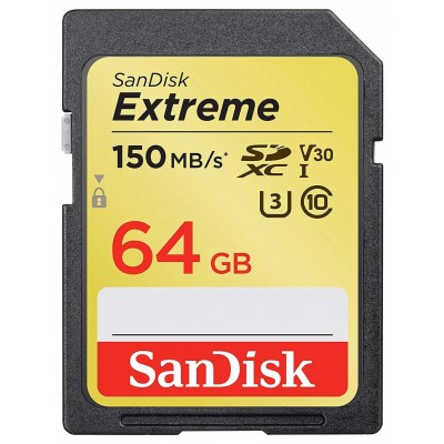 SanDisk Extreme 150MBs SDXC UHS-I Memory Card - 64GB