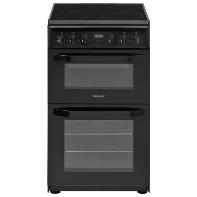 Hotpoint HD5V93CCB 50cm Double Oven Electric Cooker - Black