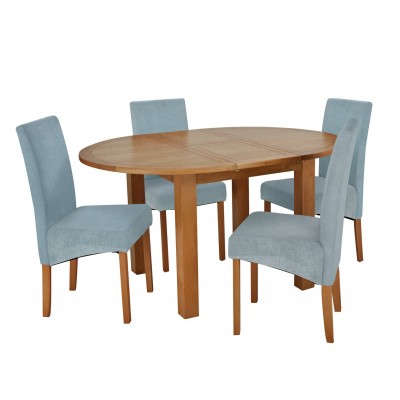 Argos Home Clifton Extendable Table & 4 Chairs - Duck Egg
