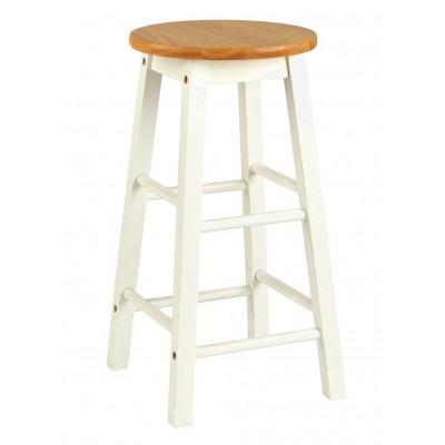 Habitat Pair of Wooden Bar Stools - Two Tone