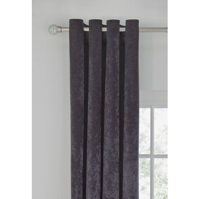 Argos Home Velvet Lined Eyelet Curtain - 168x229cm  - Black