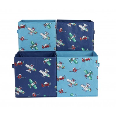 Argos Home Set of 4 Planes Canvas Boxes