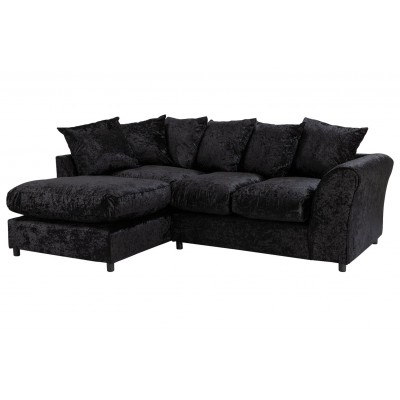 Megan Regular Corner Chaise Sofa - Black