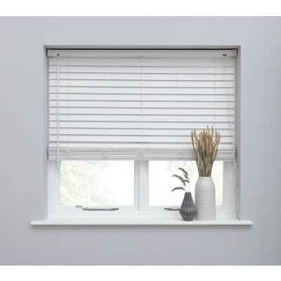 Habitat Faux Wood White Venetian Blind - 120cm