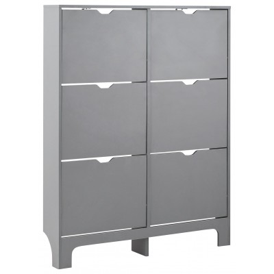 NARROW 6 DRAWER SHOE CABINET GREY
