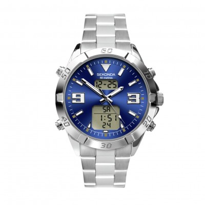 SEKONDA M BLUE D ANA DIGI STEEL BL WATCH