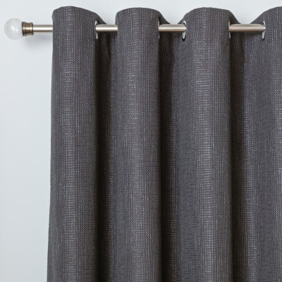 Argos Home Weave Blackout Lined Eyelet Curtains - Black