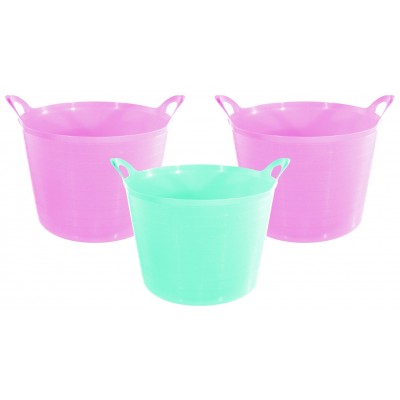Argos Home Set of 3 27 Litre Pink Flexi Tubs