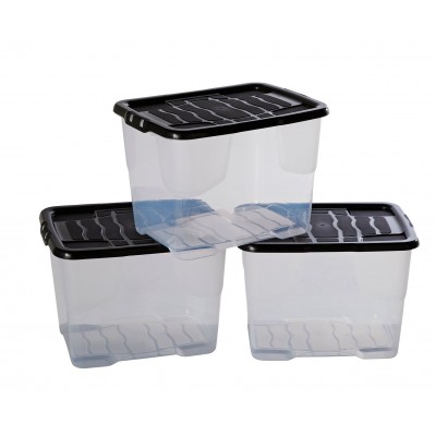Argos Home 24 Litre Curve Lidded Storage Box - Set of 3