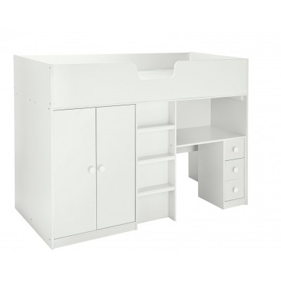 Habitat Jackson High Sleeper Bed and Mattress - White