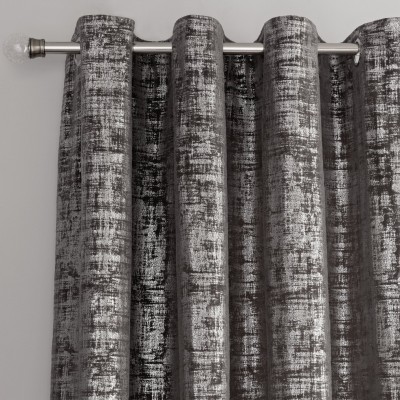 Argos Home Velvet Lined Eyelet Curtains - Grey