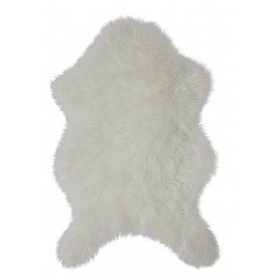 Argos Home Small Faux Sheepskin Rug - 115x70cm - Cream