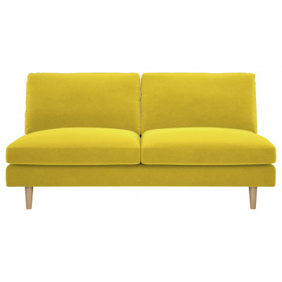 Habitat Teo 2 Seater Velvet Sofa - Yellow