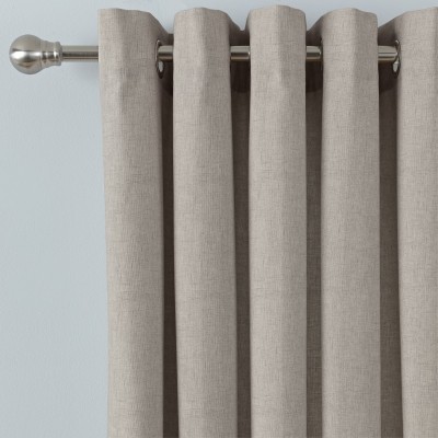 Argos Home Printed Border Unlined Eyelet Curtains - Natural