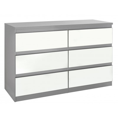 HAB JENSON 3+3 DRAWER CHEST MIRROR GREY