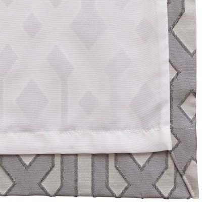 Argos Home Jacquard Geo Lined Eyelet Curtains - Flint Grey