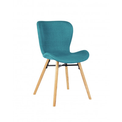 HAB ETTA PR CORSICA FABRIC BLUE WOOD LEG