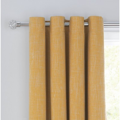 Argos Home Weave Blackout Lined Eyelet Curtains - Mustard