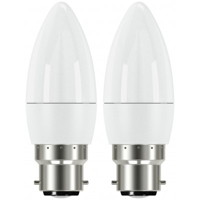 Argos Home 3W LED BC Frosted Candle Light Bulb - 2 Pack