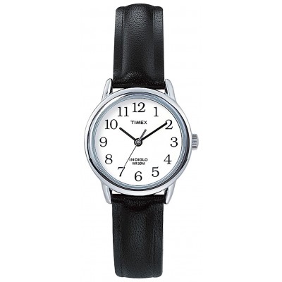 Timex Ladies Black Leather Strap Watch