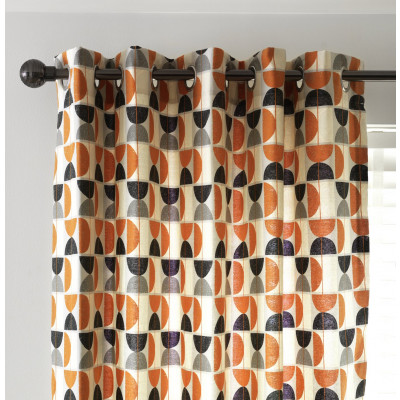Habitat Geo Print Lined Eyelet Curtains - Multicoloured