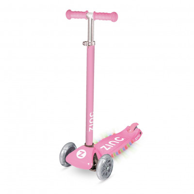 Zinc T-Motion Kids Light Up 3 Wheel Scooter - Pink