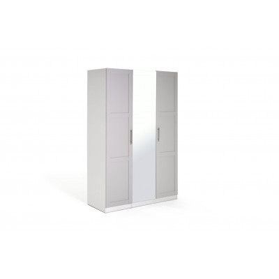 Habitat Munich Panelled 3 Door Mirror Wardrobe - Grey