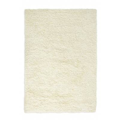 Habitat Handwoven Plain Shaggy Wool Rug - White - 160x230cm