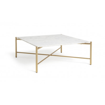 Habitat Elba Solid Marble Coffee Table - Brass