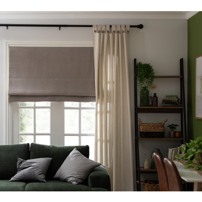 Habitat Plain Blackout Roman Blind - Cloud Grey - 4ft
