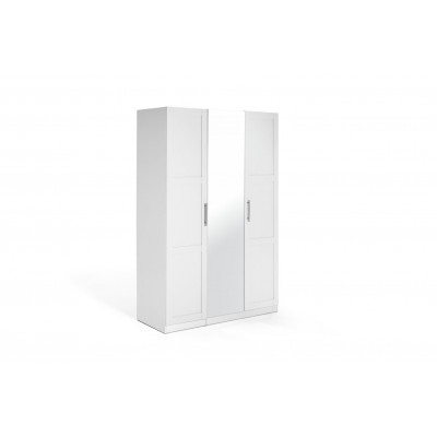 Habitat Munich Panelled 3 Door Mirror Wardrobe - White