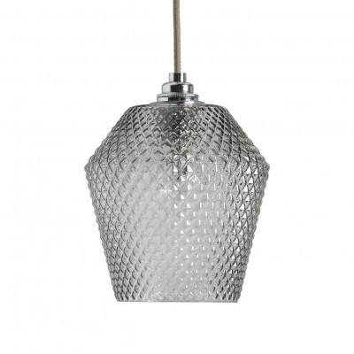 Habitat Nubia Smoke Grey Glass Easy Fit Pendant Shade - 17cm