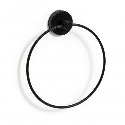 Habitat Wall Mounted Towel Ring - Matt Black