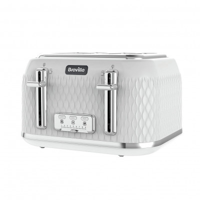 Breville VTT911 Curve 4 Slice Toaster - White and Chrome