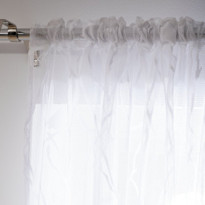 Habitat Sheer Bird Net Pencil Pleat Curtains - White