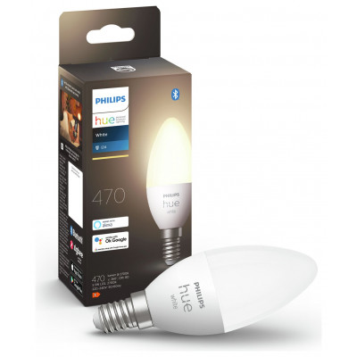 Philips Hue E14 White LED Smart Candle with Bluetooth