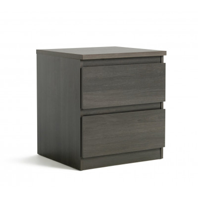 Argos Home Jenson 2 Drawer Bedside Table - Black Brown