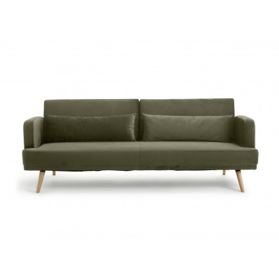 Habitat Andy Velvet 3 Seater Clic Clac Sofa Bed - Sage