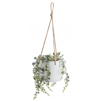 Habitat Faux Trailing Hanging Plant in Ceramic Pot - White