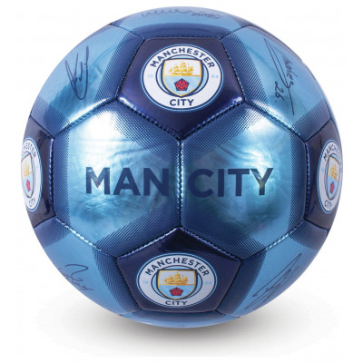 Manchester City FC Size 5 Signature Football - Blue